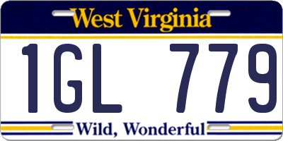WV license plate 1GL779