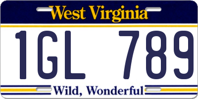 WV license plate 1GL789