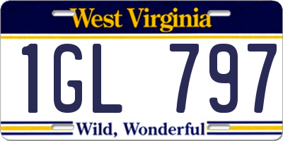 WV license plate 1GL797