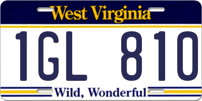 WV license plate 1GL810