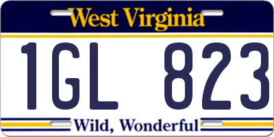 WV license plate 1GL823