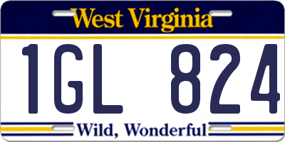 WV license plate 1GL824