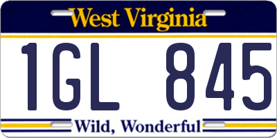 WV license plate 1GL845