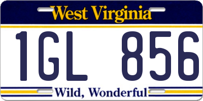 WV license plate 1GL856