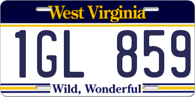 WV license plate 1GL859