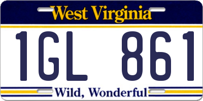 WV license plate 1GL861
