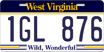 WV license plate 1GL876
