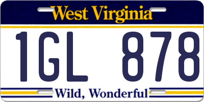 WV license plate 1GL878