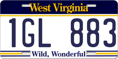 WV license plate 1GL883