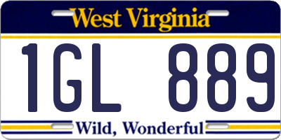 WV license plate 1GL889