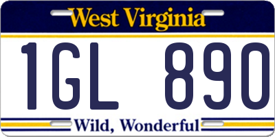WV license plate 1GL890