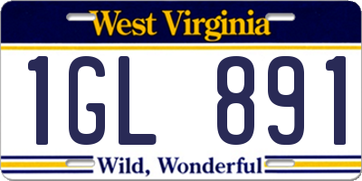 WV license plate 1GL891