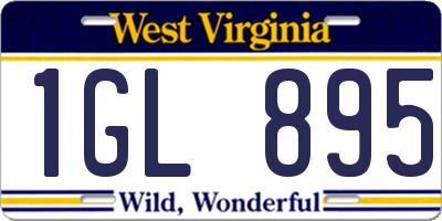 WV license plate 1GL895