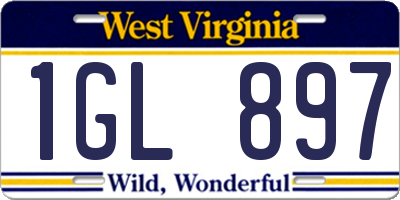 WV license plate 1GL897