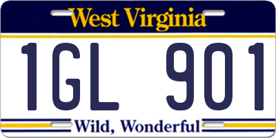 WV license plate 1GL901