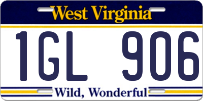 WV license plate 1GL906