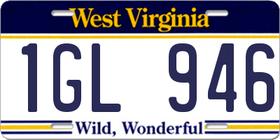 WV license plate 1GL946