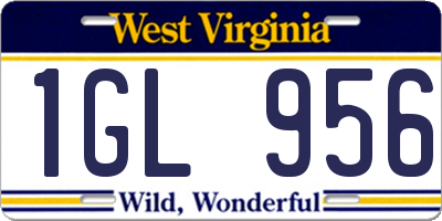 WV license plate 1GL956