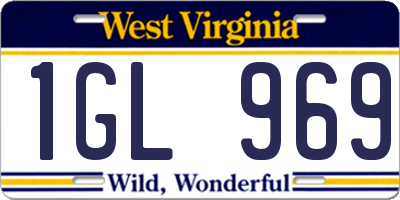 WV license plate 1GL969