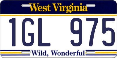 WV license plate 1GL975