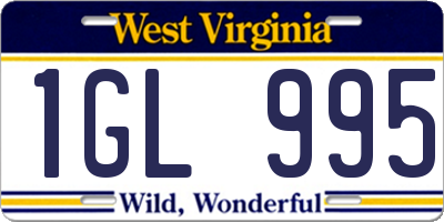 WV license plate 1GL995