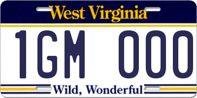 WV license plate 1GM000
