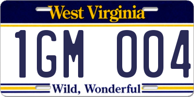 WV license plate 1GM004