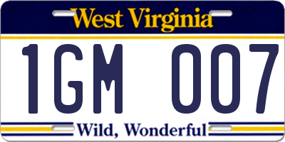 WV license plate 1GM007