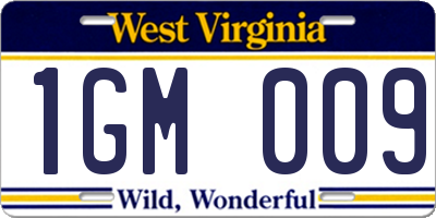 WV license plate 1GM009