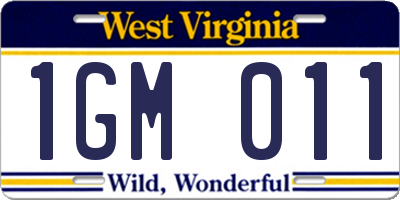 WV license plate 1GM011