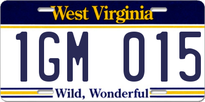 WV license plate 1GM015