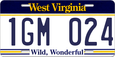 WV license plate 1GM024