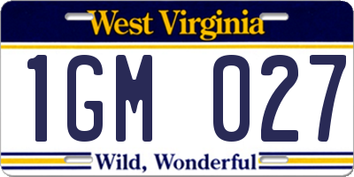 WV license plate 1GM027