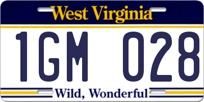 WV license plate 1GM028