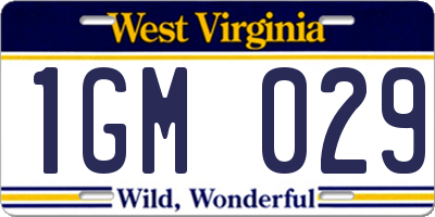 WV license plate 1GM029