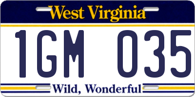 WV license plate 1GM035
