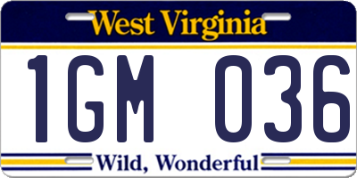 WV license plate 1GM036