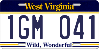 WV license plate 1GM041