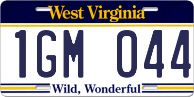 WV license plate 1GM044