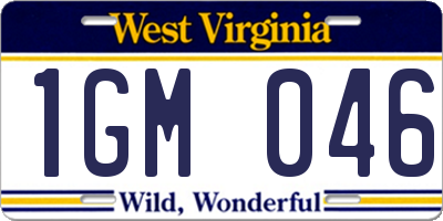 WV license plate 1GM046