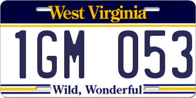 WV license plate 1GM053