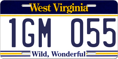 WV license plate 1GM055