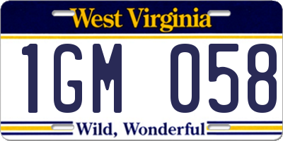 WV license plate 1GM058