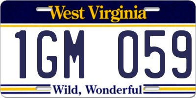 WV license plate 1GM059