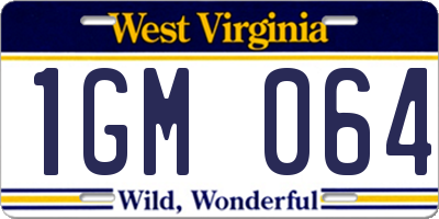 WV license plate 1GM064
