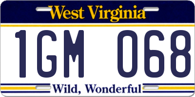 WV license plate 1GM068