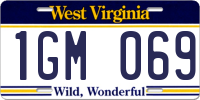 WV license plate 1GM069