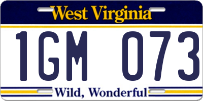 WV license plate 1GM073