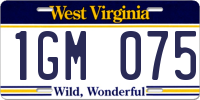 WV license plate 1GM075