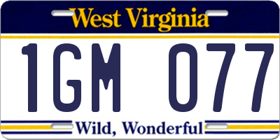 WV license plate 1GM077